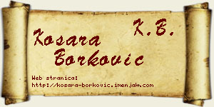 Kosara Borković vizit kartica